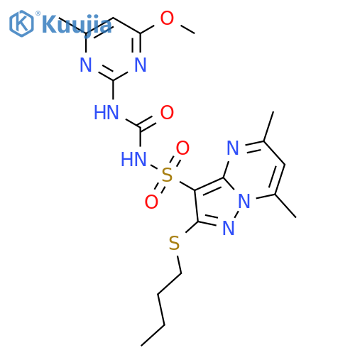 Pyrazolo[1,5-a]pyrimidine-3-sulfonamide, 2-(butylthio)-N-[[(4-methoxy-6-methyl-2-pyrimidinyl)amino]carbonyl]-5,7- dimethyl- structure