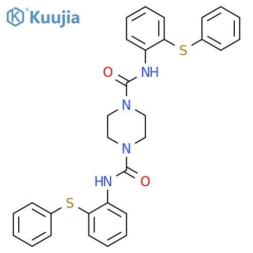 Quetiapine Impurity (N,N-bis[(2-phenylthio)phenyl]-1,4-piperazinedicarboxamide) structure