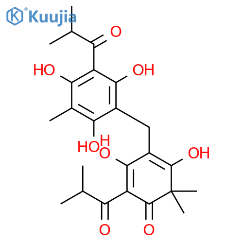 2,5-Cyclohexadien-1-one,3,5-dihydroxy-4,4-dimethyl-2-(2-methyl-1-oxopropyl)-6-[[2,4,6-trihydroxy-3-methyl-5-(2-methyl-1-oxopropyl)phenyl]methyl]- structure