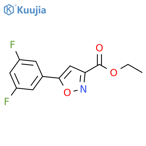 3-Isoxazolecarboxylic acid, 5-(3,5-difluorophenyl)-, ethyl ester structure