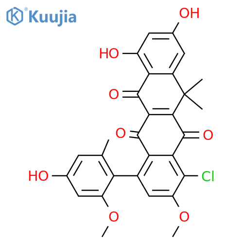 7-(2,4-Dihydroxy-6-methylphenyl)-2,4,9-trihydroxy-12,12-dimethyl-5,6,11(12H)-naphthacenetrione; 10-Chloro, 2',9-di-Me ether structure