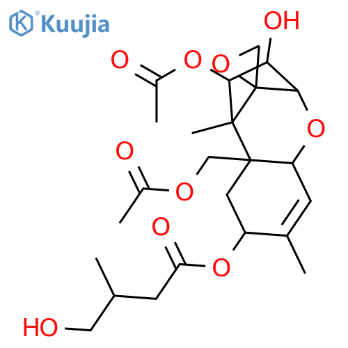 Trichothec-9-ene-3,4,8,15-tetrol,12,13-epoxy-, 4,15-diacetate 8-(4-hydroxy-3-methylbutanoate), (3a,4b,8a)- (9CI) structure