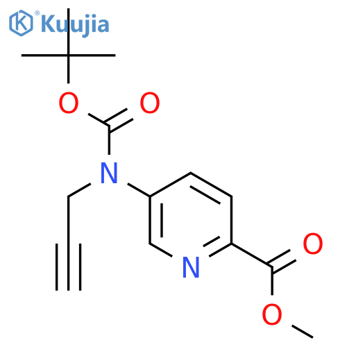 2-Pyridinecarboxylic acid, 5-[[(1,1-dimethylethoxy)carbonyl]-2-propynylamino]-, methyl ester structure