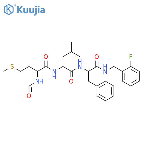 L-Phenylalaninamide,N-formyl-L-methionyl-L-leucyl-N-[(2-fluorophenyl)methyl]- (9CI) structure