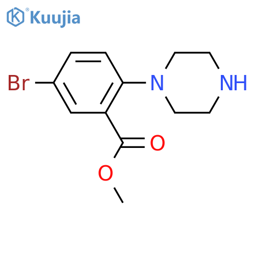Methyl 5-bromo-2-(piperazin-1-yl)benzoate structure