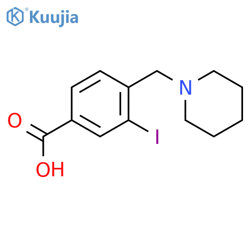 3-Iodo-4-(piperidin-1-ylmethyl)benzoic acid structure