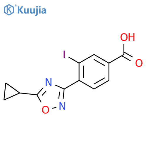 4-(5-Cyclopropyl-1,2,4-oxadiazol-3-yl)-3-iodobenzoic acid structure