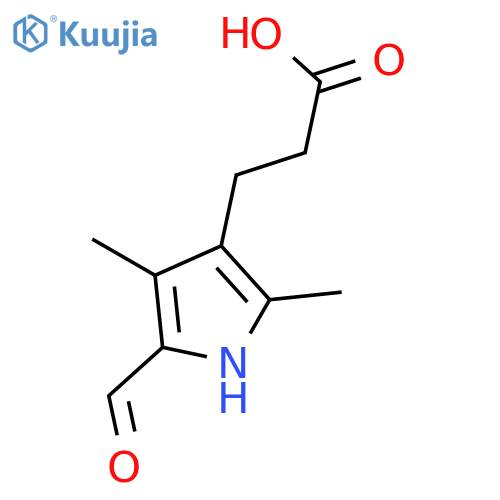 3-(5-Formyl-2,4-dimethyl-1H-pyrrol-3-yl)propanoic acid structure