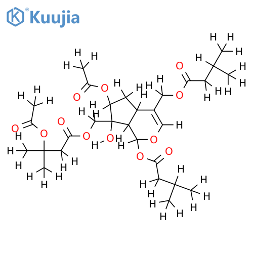 (1S,5S,7S,8R,9S)-7-acetoxy-10-[beta-(acetoxy)isovaleroxy]-1,11-diisovaleroxy-5,6-dihydrovaltrate hydrin structure