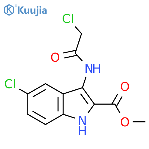 Methyl 5-chloro-3-[(chloroacetyl)amino]-1H-indole-2-carboxylate structure