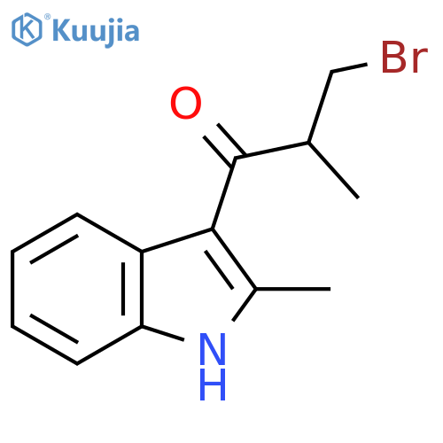 3-Bromo-2-methyl-1-(2-methyl-1H-indol-3-YL)-propan-1-one structure