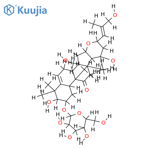 16alpha,23alpha-epoxy-2beta,3beta,7beta,20beta,26-pentahydroxy-10alpha,23alpha-cucurbit-5,24-(E)-dien-11-one 2-O-beta-D-glucopyranoside structure