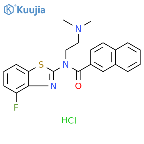 N-[2-(dimethylamino)ethyl]-N-(4-fluoro-1,3-benzothiazol-2-yl)naphthalene-2-carboxamide hydrochloride structure