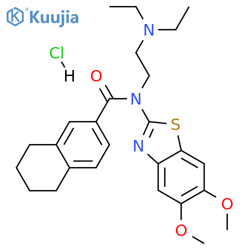 N-[2-(diethylamino)ethyl]-N-(5,6-dimethoxy-1,3-benzothiazol-2-yl)-5,6,7,8-tetrahydronaphthalene-2-carboxamide hydrochloride structure