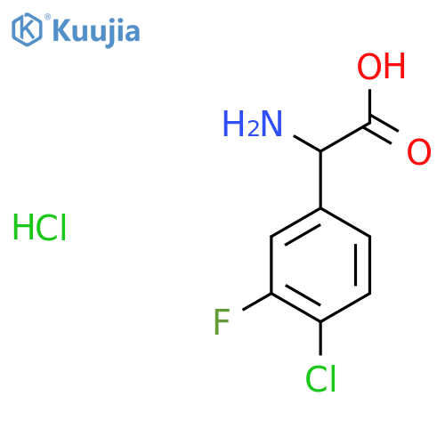 2-amino-2-(4-chloro-3-fluorophenyl)acetic acid hydrochloride structure