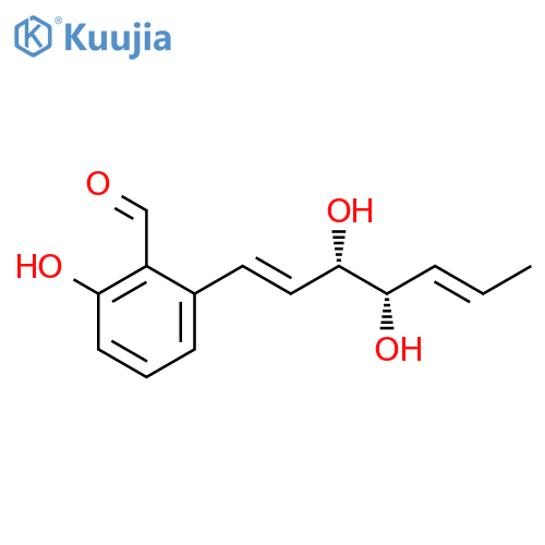 Benzaldehyde, 2-[(1E,3S,4S,5E)-3,4-dihydroxy-1,5-heptadien-1-yl]-6-hydroxy- structure