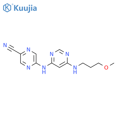 5-((6-((3-Methoxypropyl)amino)pyrimidin-4-yl)amino)pyrazine-2-carbonitrile structure