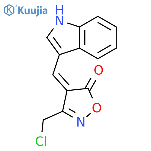(4E)-3-(Chloromethyl)-4-(1H-indol-3-ylmethylene)isoxazol-5(4H)-one structure