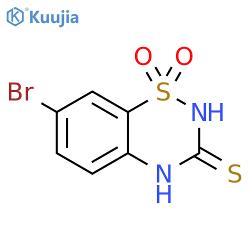 2H-1,2,4-Benzothiadiazine-3(4H)-thione, 7-bromo-, 1,1-dioxide structure