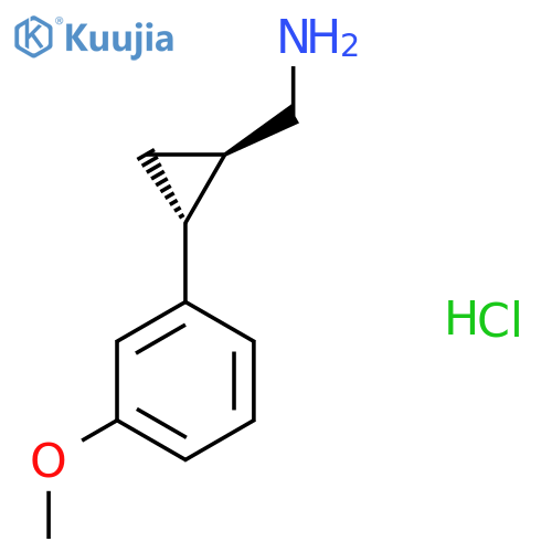 rac-(1R,2R)-2-(3-methoxyphenyl)cyclopropylmethanamine hydrochloride structure