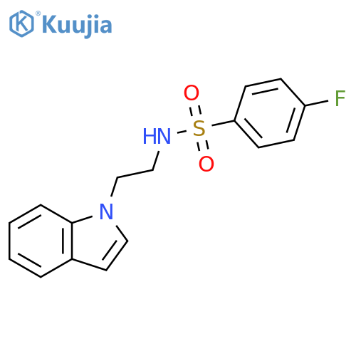 4-fluoro-N-2-(1H-indol-1-yl)ethylbenzene-1-sulfonamide structure