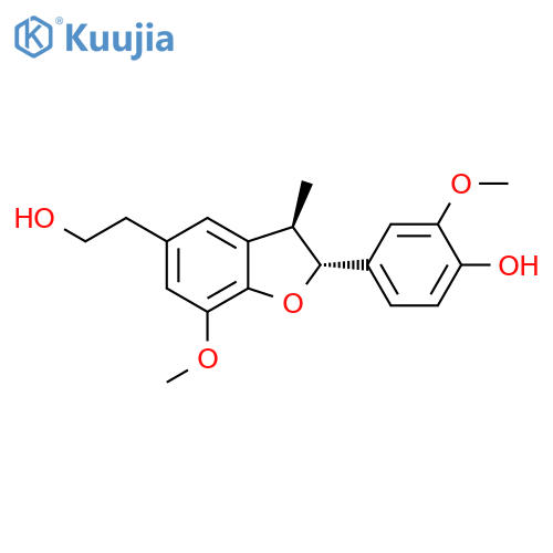 5-Benzofuranethanol, 2,3-dihydro-2-(4-hydroxy-3-methoxyphenyl)-7-methoxy-3-methyl-, (2R,3R)-rel- structure