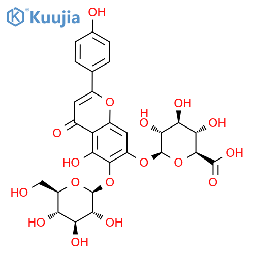 6-hydroxyapigenin-6-O-β-D-glucoside-7-O-β-D-glucuronide structure