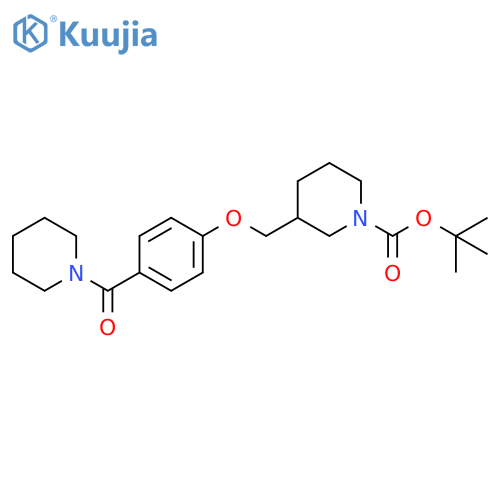 3-[4-(Piperidine-1-carbonyl)-phenoxymethyl ]-piperidine-1-carboxylic acid tert-butyl ester structure