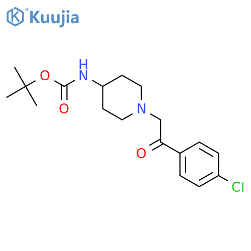 {1-[2-(4-Chloro-phenyl)-2-oxo-ethyl ]-piperidin-4-yl}-carbamic acid tert-butyl ester structure