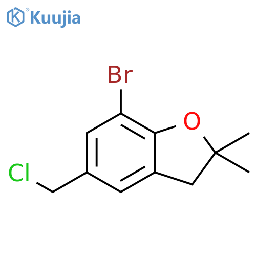 7-bromo-5-(chloromethyl)-2,2-dimethyl-2,3-dihydro-1-benzofuran structure