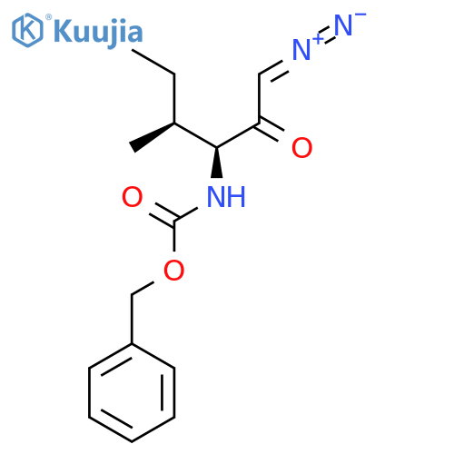N-alpha-Benzyloxycarbonyl-L-isoleucinyl-diazomethane, (3S,4S)-3-Z-amino-1-diazo-4-methyl-2-hexanone structure