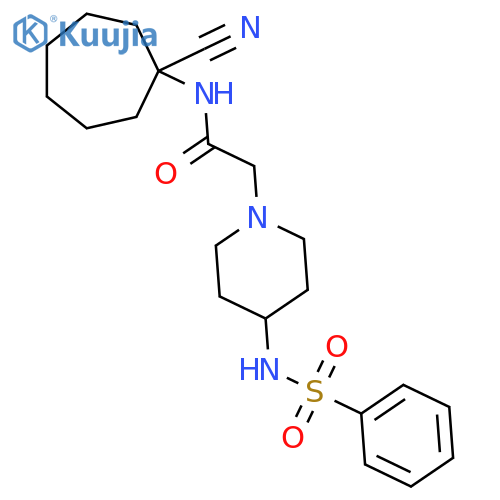 2-(4-Benzenesulfonamidopiperidin-1-YL)-N-(1-cyanocycloheptyl)acetamide structure