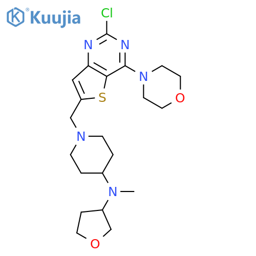 1-((2-Chloro-4-morpholinothieno3,2-dpyrimidin-6-yl)methyl)-N-methyl-N-(tetrahydrofuran-3-yl)piperidin-4-amine structure