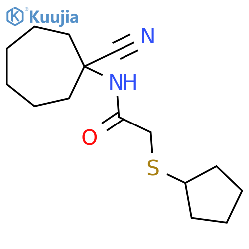N-(1-cyanocycloheptyl)-2-(cyclopentylsulfanyl)acetamide structure