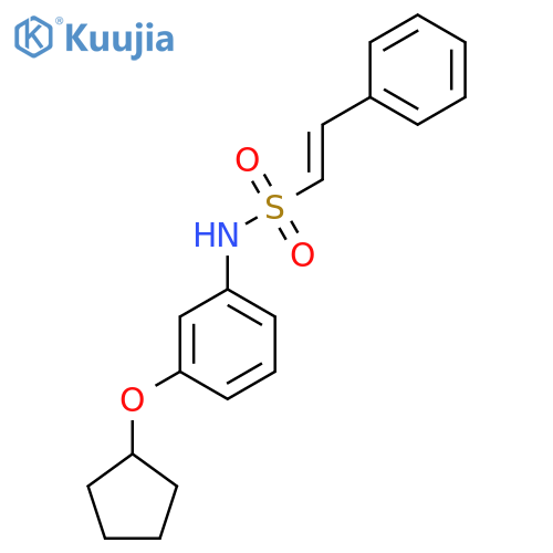 N-[3-(cyclopentyloxy)phenyl]-2-phenylethene-1-sulfonamide structure