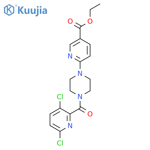 Ethyl 6-[4-(3,6-dichloropyridine-2-carbonyl)piperazin-1-yl]pyridine-3-carboxylate structure
