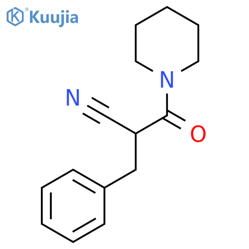 2-Benzyl-3-oxo-3-(piperidin-1-yl)propanenitrile structure