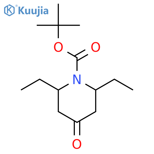 tert-Butyl 2,6-diethyl-4-oxopiperidine-1-carboxylate structure