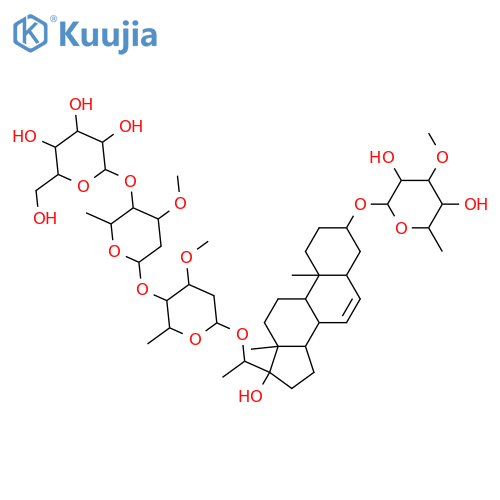 b-D-Galactopyranoside, (3b,5a,20S)-20-[(O-b-D-glucopyranosyl-(1&reg;4)-O-2,6-dideoxy-3-O-methyl-b-D-arabino-hexopyranosyl-(1&reg;4)-2,6-dideoxy-3-O-methyl-b-D-arabino-hexopyranosyl)oxy]-17-hydroxypregn-6-en-3-yl6-deoxy-3-O-methyl- (9CI) structure