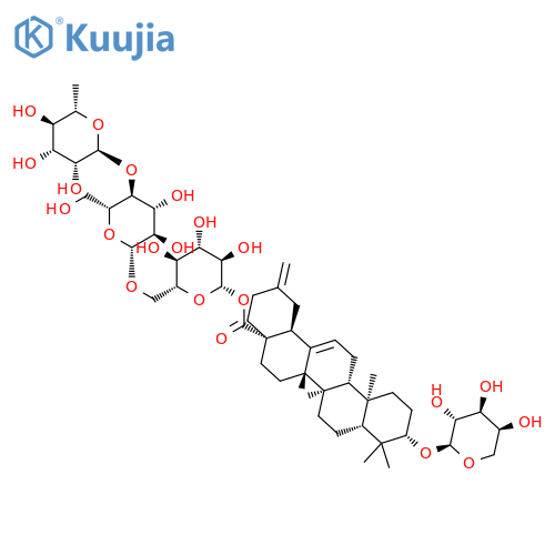 30-Noroleana-12,20(29)-dien-28-oicacid, 3-(a-L-arabinopyranosyloxy)-,O-6-deoxy-a-L-mannopyranosyl-(1®4)-O-b-D-glucopyranosyl-(1®6)-b-D-glucopyranosyl ester, (3b)- structure