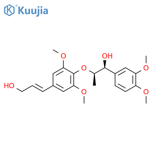 Benzenemethanol, α-[(1R)-1-[4-[(1E)-3-hydroxy-1-propen-1-yl]-2,6-dimethoxyphenoxy]ethyl]-3,4-dimethoxy-, (αS)-rel- structure
