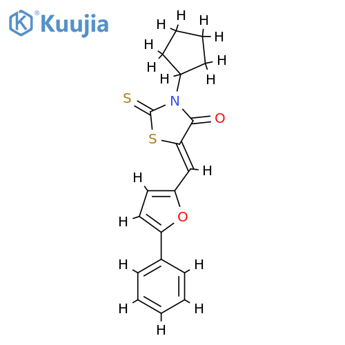(5Z)-3-cyclopentyl-5-[(5-phenylfuran-2-yl)methylidene]-2-sulfanylidene-1,3-thiazolidin-4-one structure