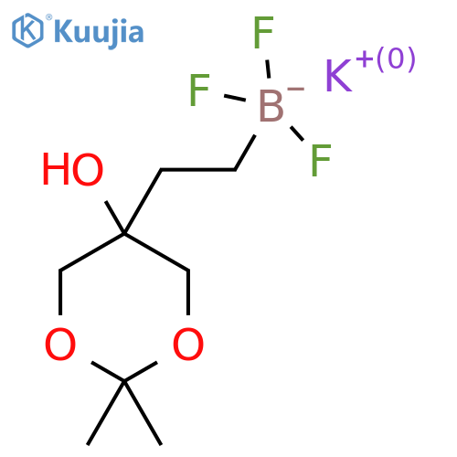 Potassium;trifluoro-[2-(5-hydroxy-2,2-dimethyl-1,3-dioxan-5-yl)ethyl]boranuide structure