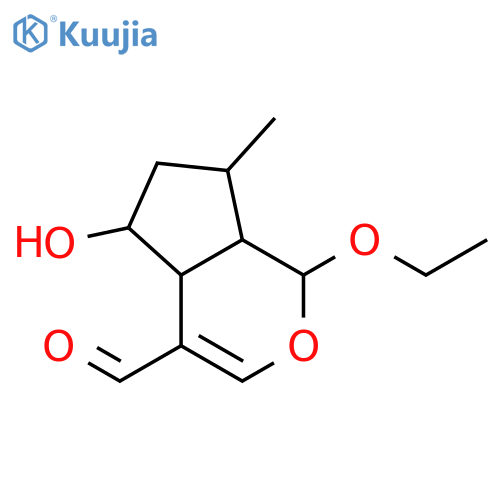(1R,4aS,5R,7R,7aR)-1-ethoxy-1,4a,5,6,7,7a-hexahydro-5-hydroxy-7-methylcyclopenta[c]pyran-4-carbaldehyde structure