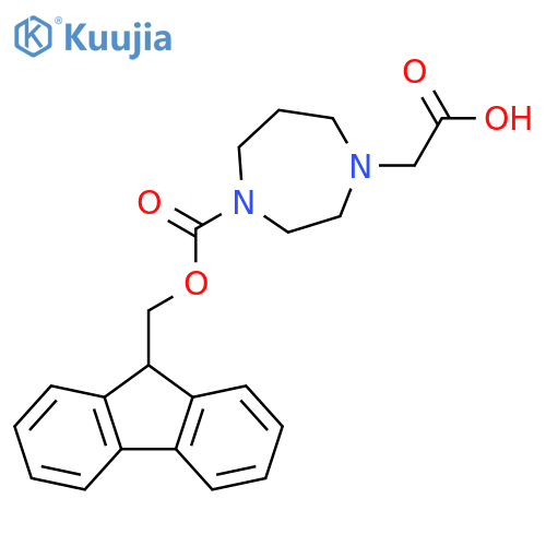 2-(4-{(9H-fluoren-9-yl)methoxycarbonyl}-1,4-diazepan-1-yl)acetic acid structure