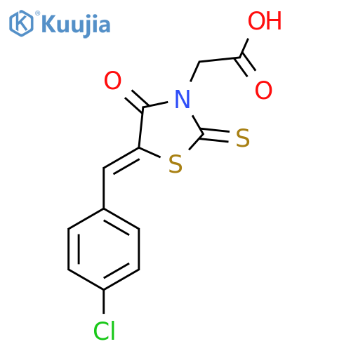 2-[(5Z)-5-[(4-chlorophenyl)methylidene]-4-oxo-2-sulfanylidene-1,3-thiazolidin-3-yl]acetic acid structure