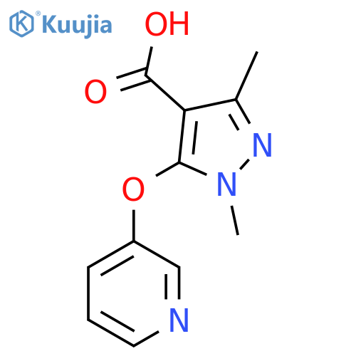 1,3-dimethyl-5-(pyridin-3-yloxy)-1H-pyrazole-4-carboxylic acid structure