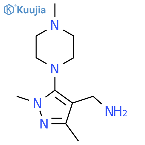 1,3-dimethyl-5-(4-methylpiperazin-1-yl)-1H-pyrazol-4-ylmethanamine structure