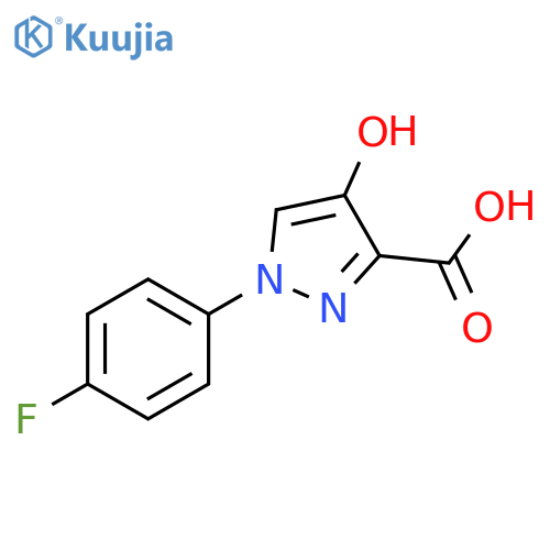 1-(4-fluorophenyl)-4-hydroxy-1H-pyrazole-3-carboxylic acid structure