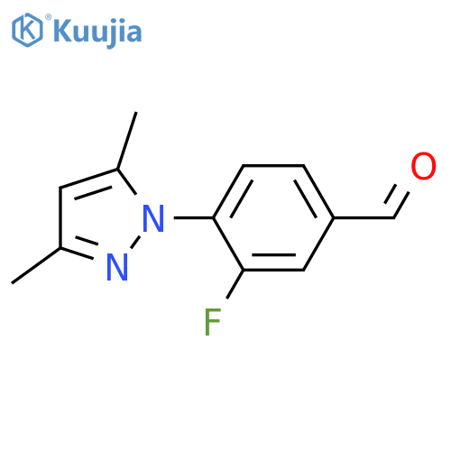 4-(3,5-dimethyl-1H-pyrazol-1-yl)-3-fluorobenzaldehyde structure